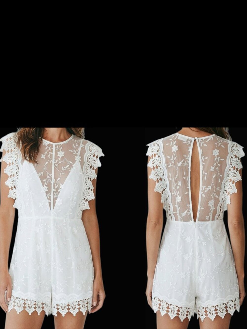 L'ATISTE By Amy Off White Lace Sheer Bodice Open Back Jumper - Size Small - Picture 3 of 14